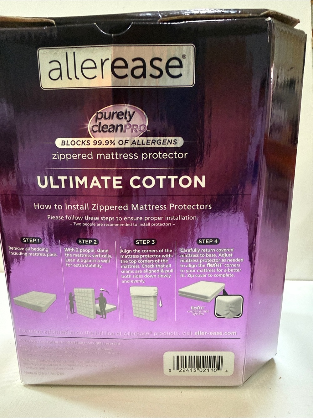 Allerease Ultimate Cotton Zippered Twin size Mattress Protector NIB - Picture 3 of 6